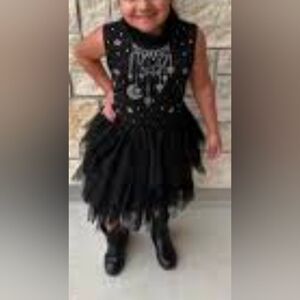 by & by Black Starry Night Kids Dress